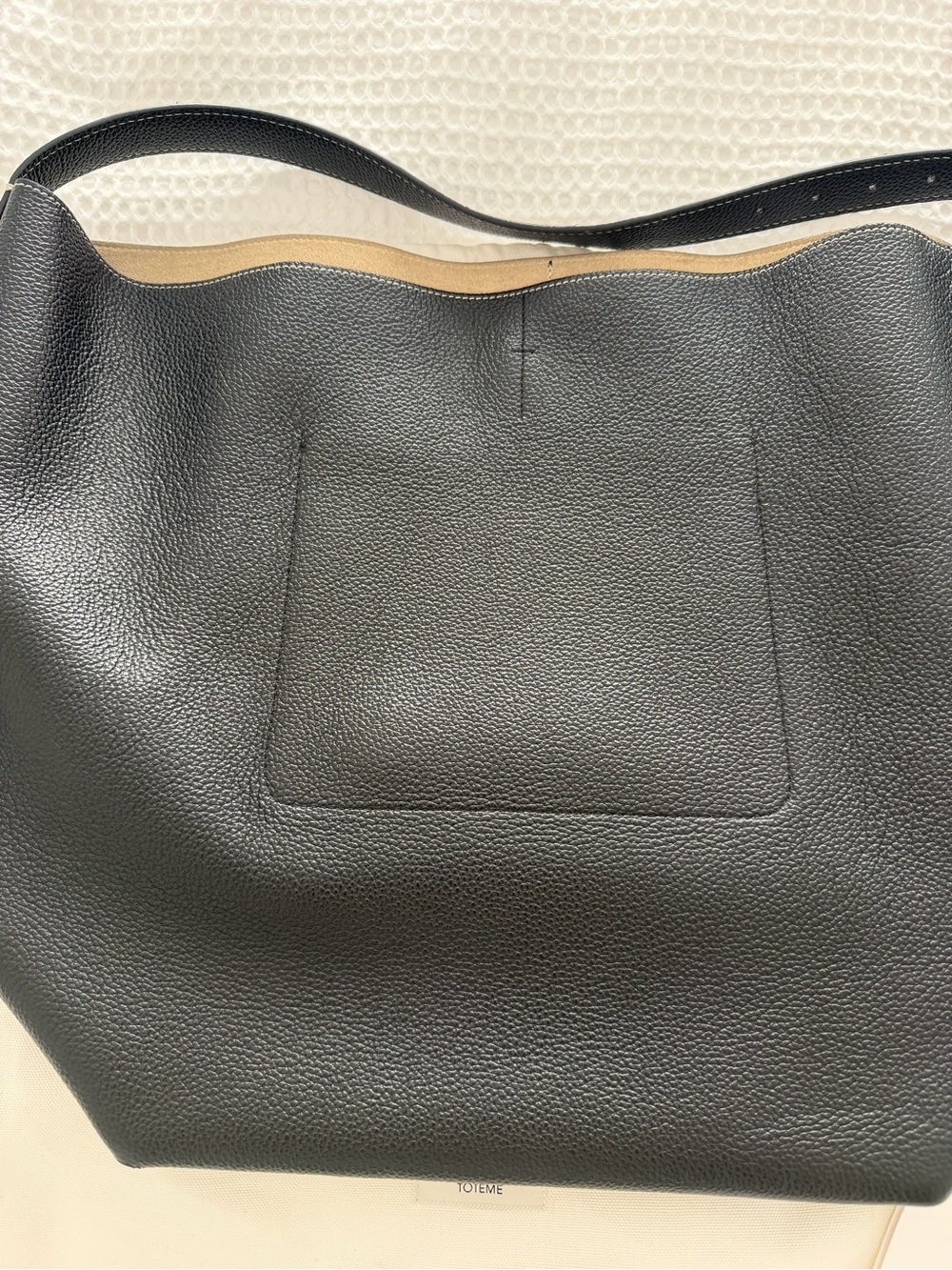 Toteme Black Pebbled Leather Shoulder Tote - Picture 8 of 12